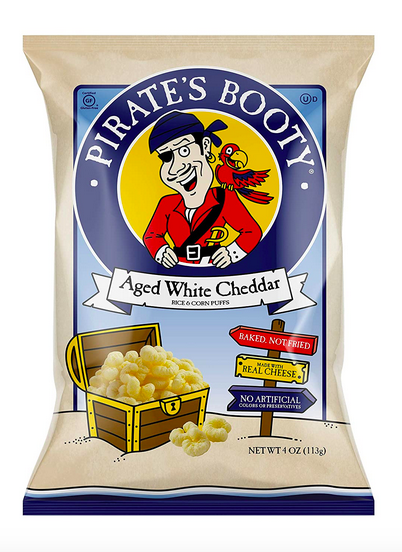 Pirate's Booty Snack Puffs, Aged White Cheddar, 4 oz.